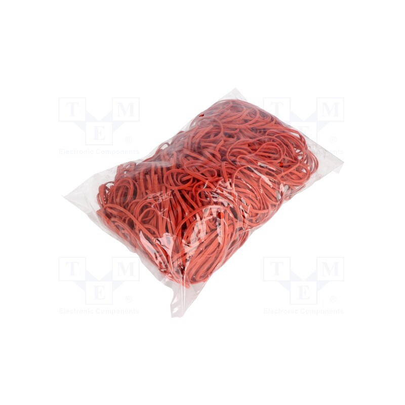1 pcg x PLAST - 07-01-78231 - Rubber bands, Width: 3mm, Thick: 1.5mm, rubber, red, Ø: 80mm, 1kg