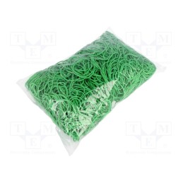 1 pcg x PLAST - 2057053 - Rubber bands, Width: 1.5mm, Thick: 1.5mm, rubber, green, Ø: 50mm, 1kg