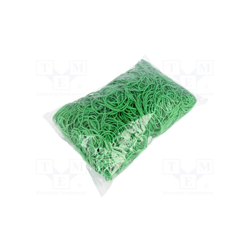 1 pcg x PLAST - 2057053 - Rubber bands, Width: 1.5mm, Thick: 1.5mm, rubber, green, Ø: 50mm, 1kg