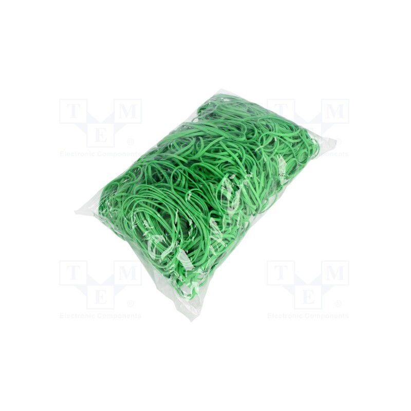 1 pcg x PLAST - 2130468 - Rubber bands, Width: 3mm, Thick: 1.5mm, rubber, green, Ø: 70mm, 1kg
