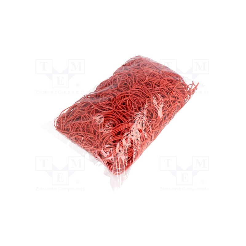 1 pcg x PLAST - 2089926 - Rubber bands, Width: 1.5mm, Thick: 1.5mm, rubber, red, Ø: 60mm, 1kg