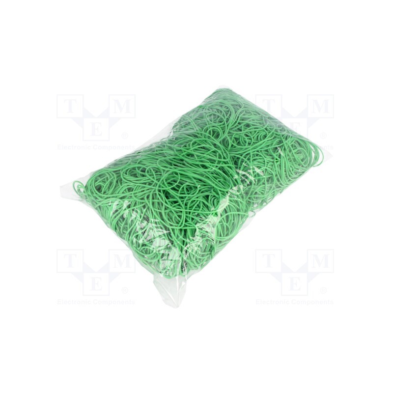 1 pcg x PLAST - 2130102 - Rubber bands, Width: 1.5mm, Thick: 1.5mm, rubber, green, Ø: 70mm, 1kg
