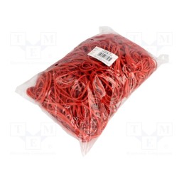 1 pcg x PLAST - 2126815 - Rubber bands, Width: 3mm, Thick: 1.5mm, rubber, red, Ø: 70mm, 1kg