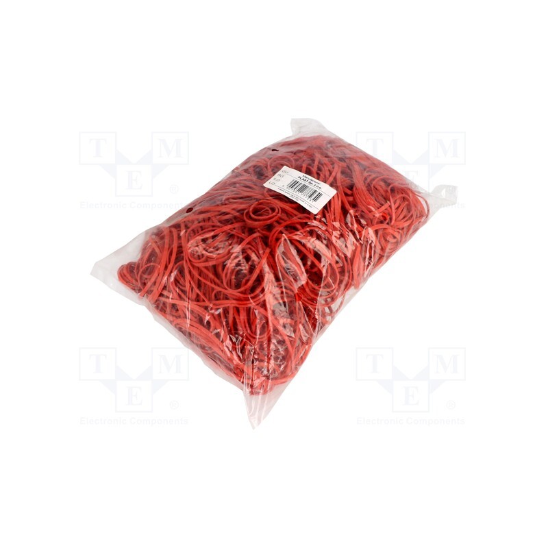 1 pcg x PLAST - 2126815 - Rubber bands, Width: 3mm, Thick: 1.5mm, rubber, red, Ø: 70mm, 1kg