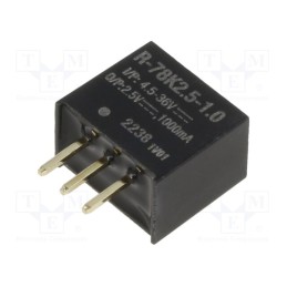 1 pcs x RECOM - R-78K2.5-1.0 - Converter: DC/DC, Uin: 4.5÷36V, Uout: 2.5VDC, Iout: 1A, SIP3, THT
