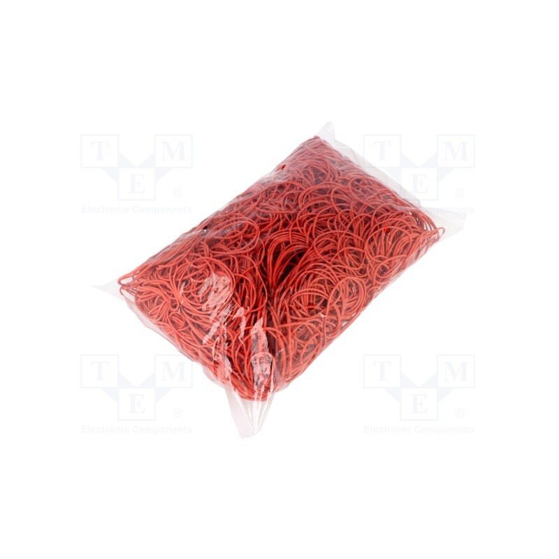 1 pcg x PLAST - 2053401 - Rubber bands, Width: 1.5mm, Thick: 1.5mm, rubber, red, Ø: 50mm, 1kg