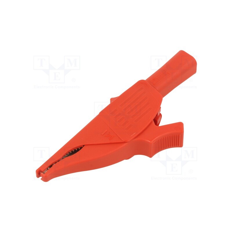 1 pcs x STu00c4UBLI - 66.9521-22 - Crocodile clip, 19A, red, Grip capac: max.39.5mm, Socket size: 4mm