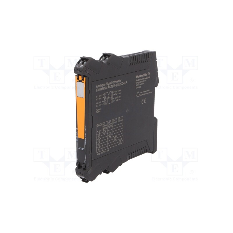 1 pcs x WEIDMu00dcLLER - ACT20P-2CI-2CO-ILP - Converter: analog signals, for DIN rail mounting, 0÷20mA,4÷20mA