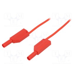 1 pcs x STu00c4UBLI - 28.0125-10022 - Test lead, 32A, banana plug 4mm,both sides, Len: 1m, red