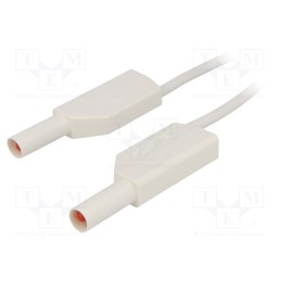 1 pcs x STu00c4UBLI - 28.0125-10029 - Test lead, 32A, banana plug 4mm,both sides, Len: 1m, white