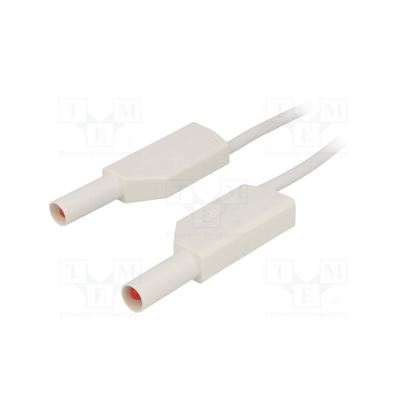 1 pcs x STu00c4UBLI - 28.0125-10029 - Test lead, 32A, banana plug 4mm,both sides, Len: 1m, white