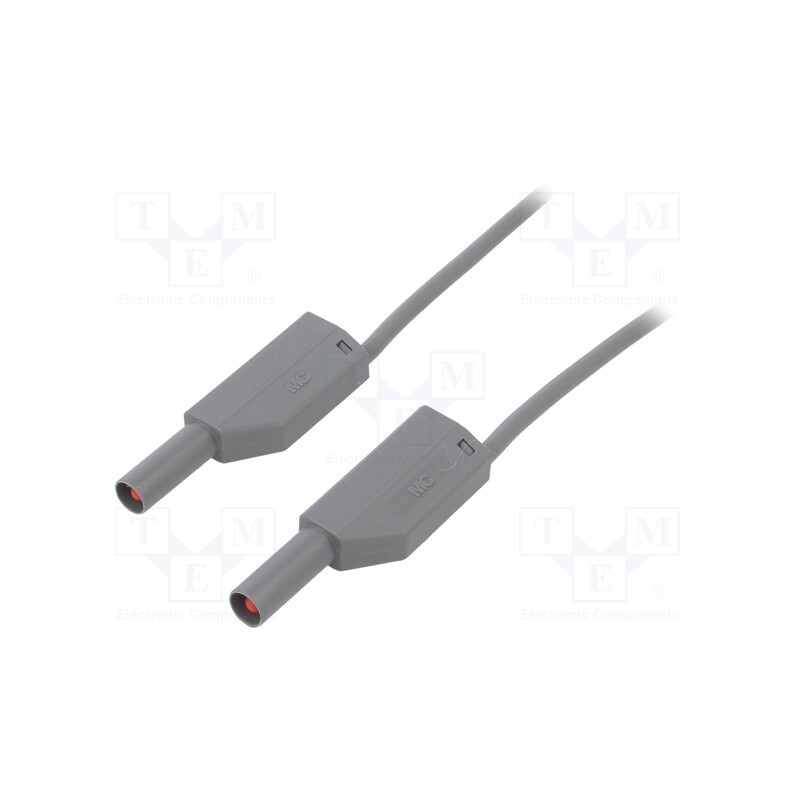 1 pcs x STu00c4UBLI - 28.0125-10028 - Test lead, 32A, banana plug 4mm,both sides, Len: 1m, grey