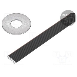 1 rol x 3M - 3319/10 (100FT) - Wire: ribbon, 1.27mm, stranded, Cu, unshielded, PVC, black, 30.5m