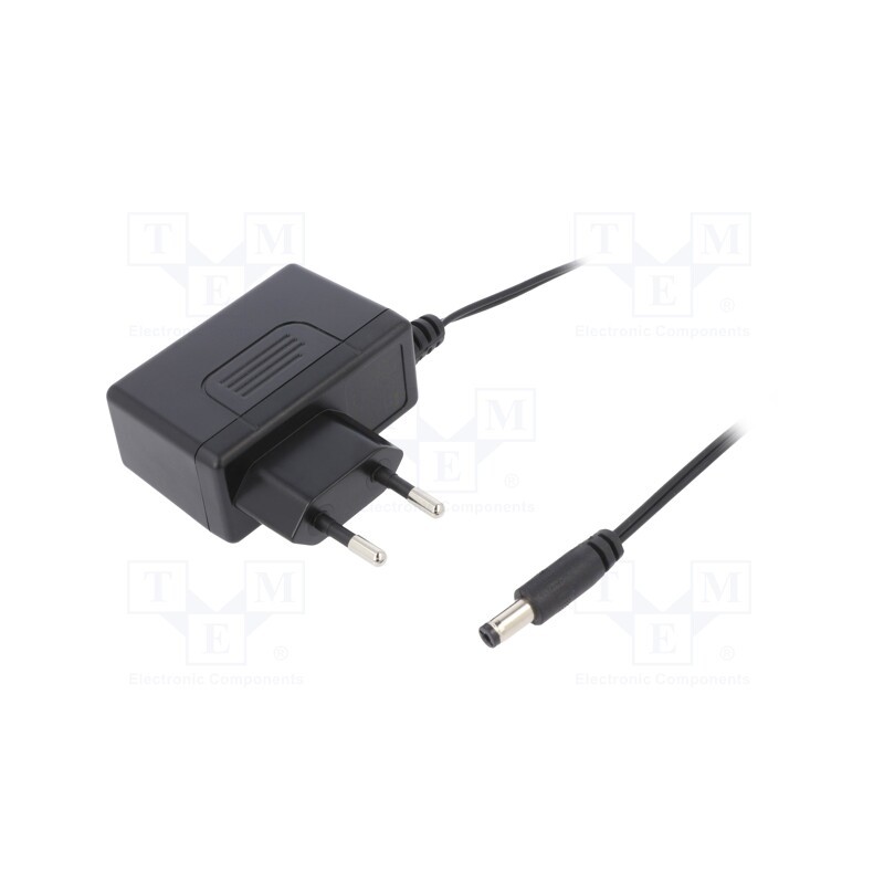 1 pcs x MEAN WELL - GSM12E24-P1J - Power supply: switched-mode, plug, 24VDC, 0.5A, 12W, Plug: EU, 85%
