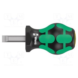 1 pcs x WERA - 5008844001 - Screwdriver, slot, 8,0x1,2mm, STUBBY, Blade length: 24.5mm