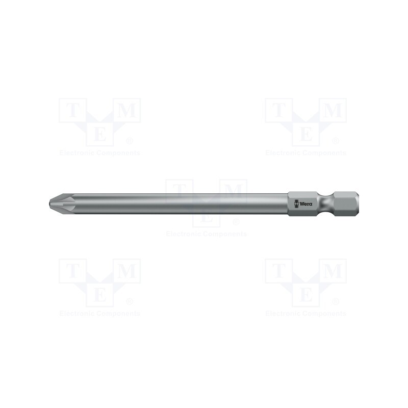 1 pcs x WERA - 5060035001 - Screwdriver bit, Pozidriv®, PZ2, Overall len: 89mm