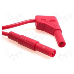 1 pcs x HIRSCHMANN T&M - MLS WG 100/1 RT - Test lead, 16A, banana plug 4mm,angular banana plug 4mm, Len: 1m