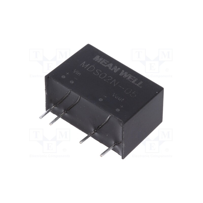 1 pcs x MEAN WELL - MDS02N-05 - Converter: DC/DC, 2W, Uin: 21.6÷26.4V, Uout: 5VDC, Iout: 400mA, SIP7