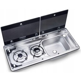 Dometic mo9722r two-burner stove with sink