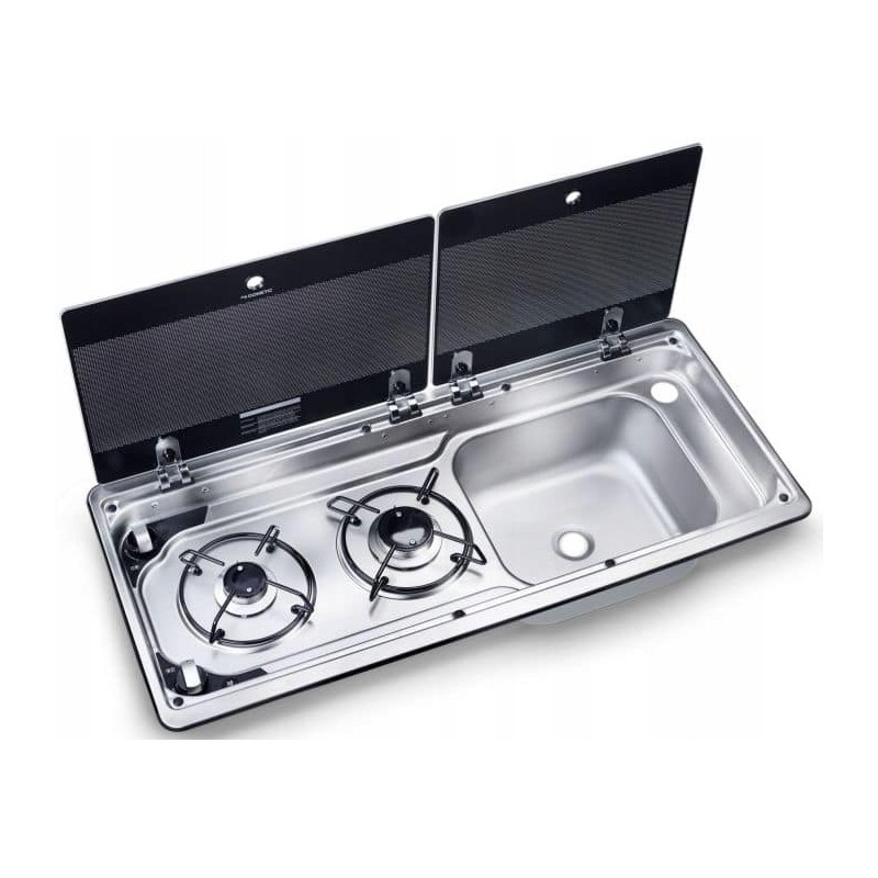 Dometic mo9722r two-burner stove with sink