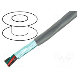 1 rol x ALPHA WIRE - B953043 GE321 - Wire, Pro-Tekt, 4x22AWG, shielded,tinned copper braid, PVC, 300V
