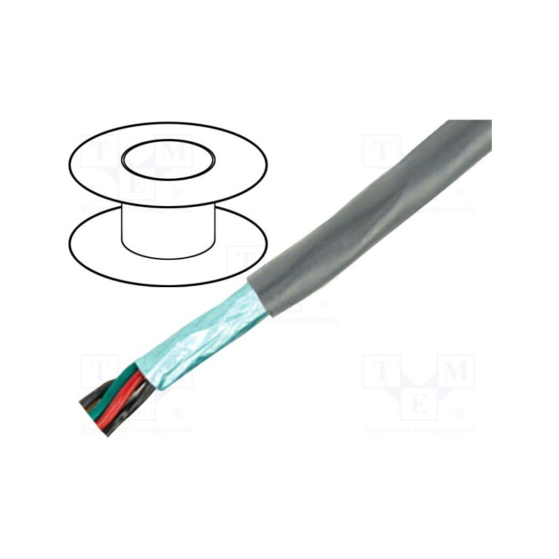 1 rol x ALPHA WIRE - B953043 GE321 - Wire, Pro-Tekt, 4x22AWG, shielded,tinned copper braid, PVC, 300V