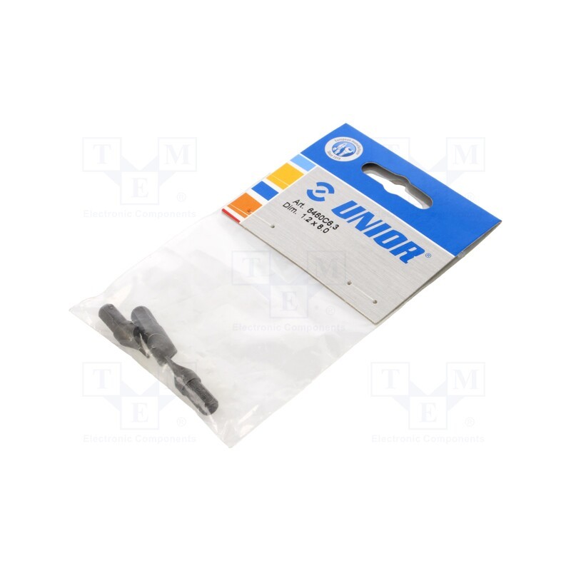 1 pcg x UNIOR - 602378 - Screwdriver bit, slot, 8,0x1,2mm, Overall len: 25mm, 3pcs.