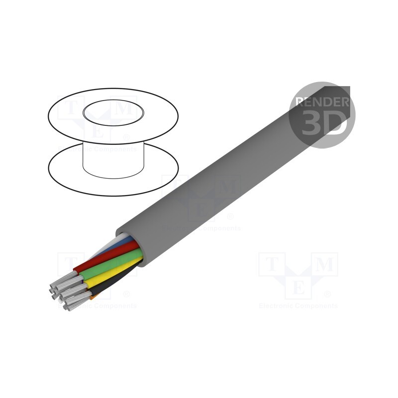 1 rol x ALPHA WIRE - 1898/19C SL005 - Wire, Alpha Essential C&C, 19x18AWG, unshielded, 300V, 30.5m, Cu