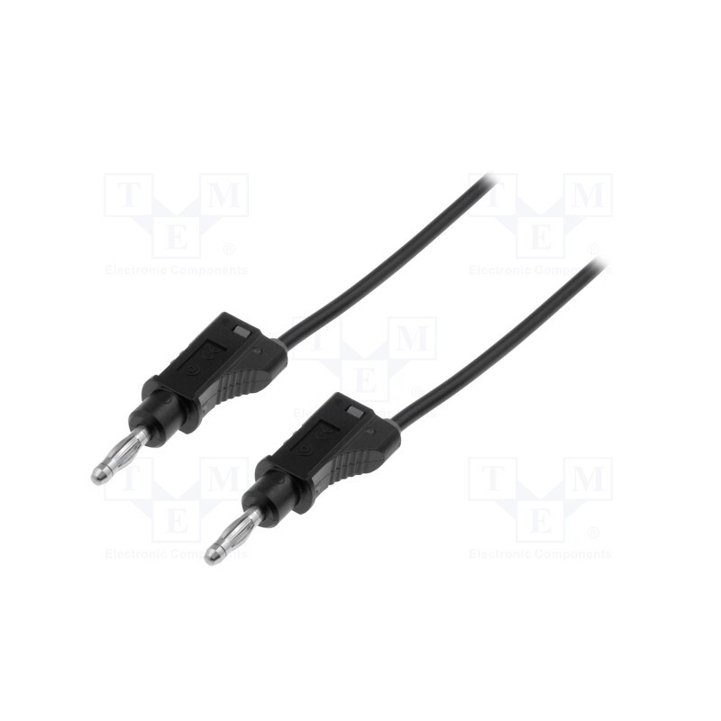 1 pcs x ELECTRO-PJP - 2112-100-SW - Test lead, 20A, banana plug 4mm,both sides, Len: 1m, black