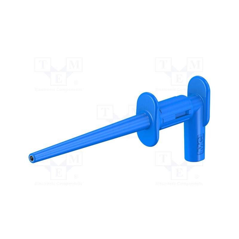 1 pcs x STu00c4UBLI - 65.9187-23 - Clip-on probe, pincers type, 1A, blue, 300V, 2mm, Overall len: 75mm