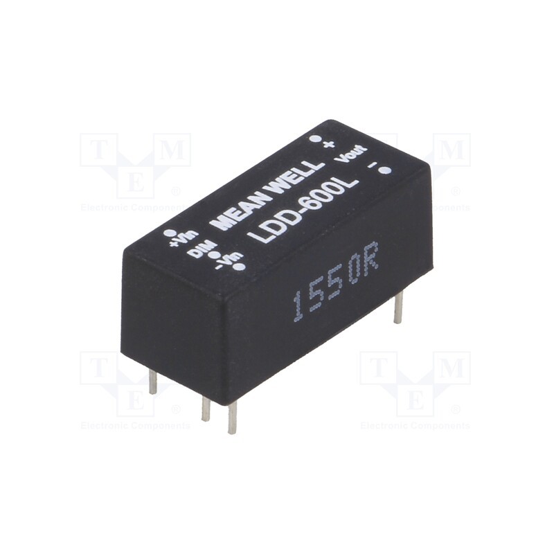 1 pcs x MEAN WELL - LDD-600L - Converter: DC/DC, 19W, Uin: 9÷36V, Uout: 2÷32VDC, Iin: 600mA, THT