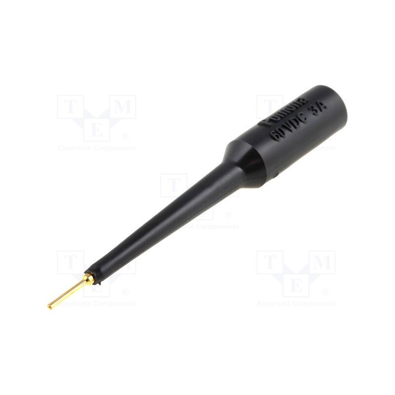 1 pcs x POMONA - 3561-0 - Probe tip, 3A, black, Tip diameter: 1.02mm, Socket size: 4mm, 70VDC