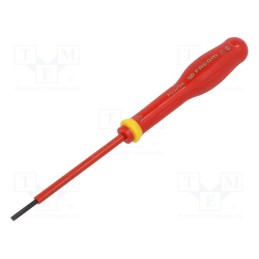 1 pcs x FACOM - AT2.5X75VE - Screwdriver, insulated, slot, 2,5x0,4mm, Blade length: 75mm, 1kVAC