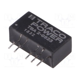 1 pcs x TRACO POWER - TBA 2-0523 - Converter: DC/DC, 2W, Uin: 4.5÷5.5V, Uout: 15VDC, Uout2: -15VDC, SIP7