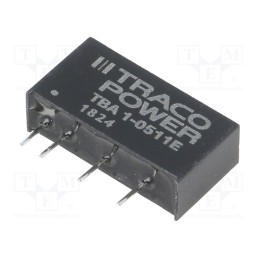 1 pcs x TRACO POWER - TBA 1-0511E - Converter: DC/DC, 1W, Uin: 4.5÷5.5V, Uout: 5VDC, Iout: 200mA, SIP7