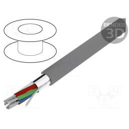1 rol x ALPHA WIRE - 5098C SL005 - Wire, Xtra Guard® 1, 8x24AWG, Al-PET foil, PVC, dark grey, 300V