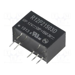 1 pcs x RECOM - R12P21503D - Converter: DC/DC, 2W, Uin: 10.8÷13.2V, Uout: 15VDC, Uout2: -3VDC