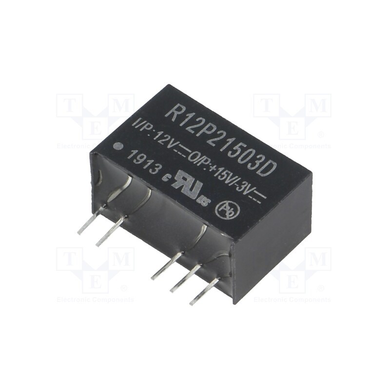 1 pcs x RECOM - R12P21503D - Converter: DC/DC, 2W, Uin: 10.8÷13.2V, Uout: 15VDC, Uout2: -3VDC