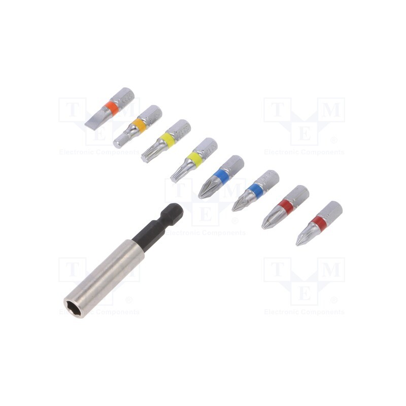 1 set x METABO - 630419000 - Kit: screwdriver bits, hex key,Phillips,Pozidriv®,slot,Torx®