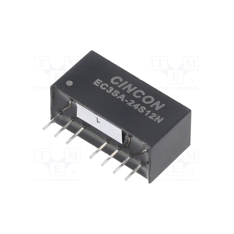 1 pcs x CINCON - EC3SA-24S12N - Converter: DC/DC, 3W, Uin: 18÷36V, Uout: 12VDC, Iout: 0÷250mA, SIP8