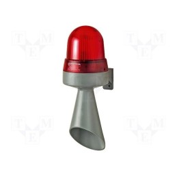 1 pcs x WERMA - 42512075 - Signaller: lighting-sound, 24VDC, horn,flashing light, red, IP65