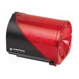 1 pcs x WERMA - 44410075 - Signaller: lighting-sound, 24VDC, siren,flashing light, LED, red