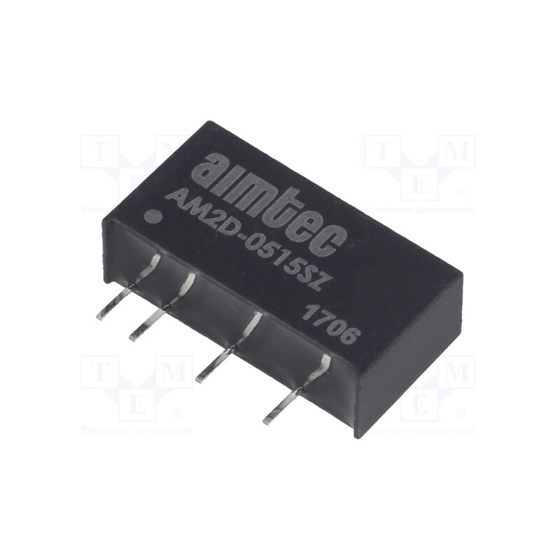 1 pcs x AIMTEC - AM2D-0515SZ - Converter: DC/DC, 2W, Uin: 4.5÷5.5V, Uout: 15VDC, Iout: 134mA, SIP7