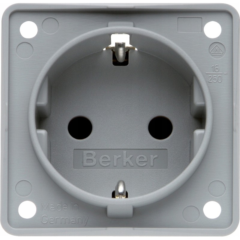 Gray internal 230v socket for Berker camper