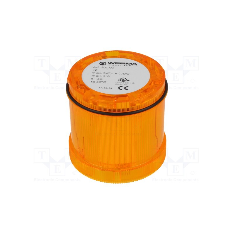 1 pcs x WERMA - 64130000 - Signaller: lighting, bulb BA15D, yellow, 12÷240VDC, 12÷240VAC