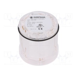 1 pcs x WERMA - 64140000 - Signaller: lighting, bulb BA15D, white, 12÷240VDC, 12÷240VAC, IP65