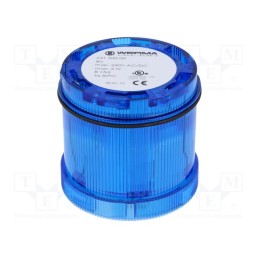 1 pcs x WERMA - 64150000 - Signaller: lighting, bulb BA15D, blue, 12÷240VDC, 12÷240VAC, IP65