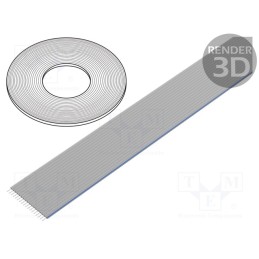 1 rol x 3M - HF447/34 (100FT) - Wire: ribbon, 0.635mm, solid, Cu, unshielded, LSZH, grey, 30.5m