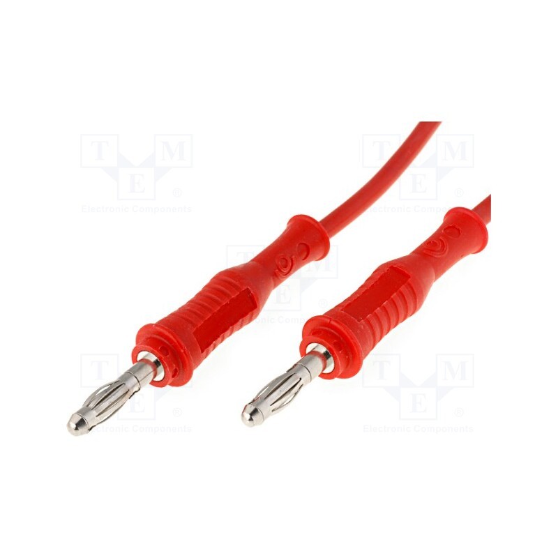 1 pcs x ELECTRO-PJP - 2019-100-RT - Test lead, 70VDC, 33VAC, 20A, banana plug 4mm,both sides, Len: 1m
