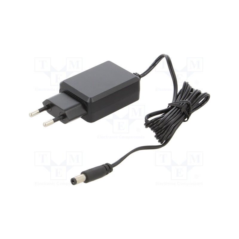 1 pcs x MEAN WELL - SGAS15E12-P1J - Power supply: switched-mode, plug, 12VDC, 1.25A, 15W, Plug: EU, 85%